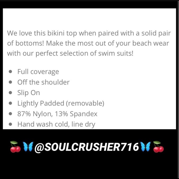 MAROON FLORAL Off The Shoulder Bikini Swim Top - Picture 5 of 5